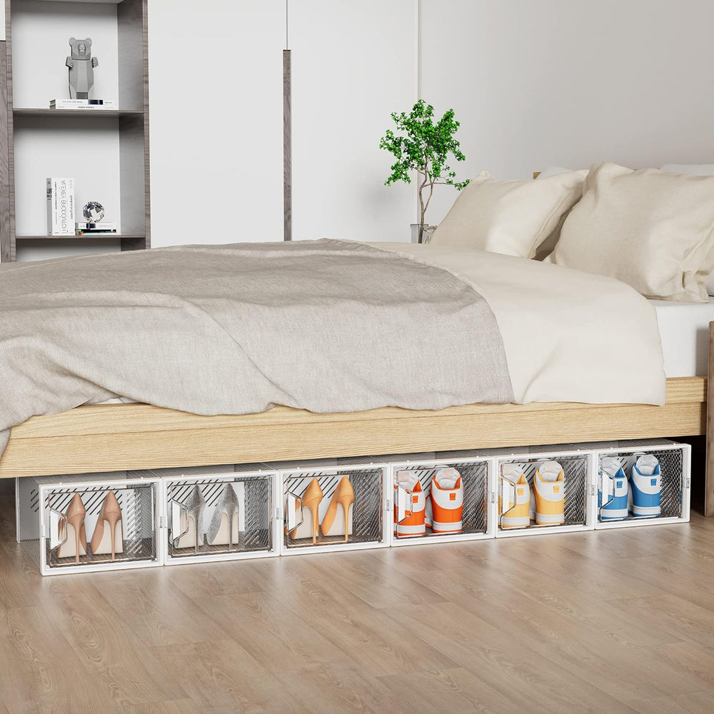 SIMPDIY XL Clear Shoe Storage Boxes, Stackable Shoe Organizer for Closet