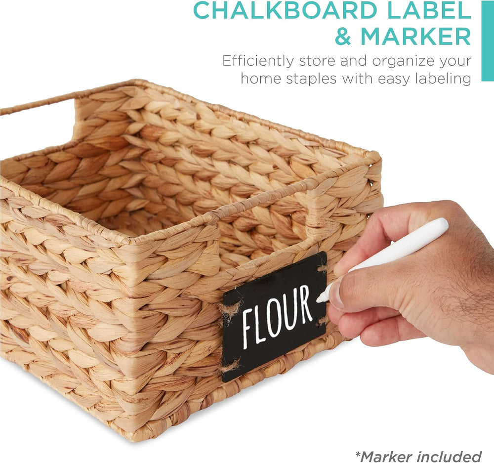 Best Choice Products Set of 4 9x12in Water Hyacinth Pantry Baskets, Woven Org...