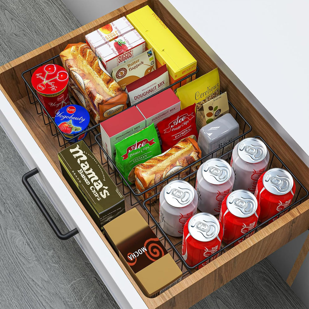 Joben Oligey 12 PACK (3 Szie) Small Wire Storage Baskets for Organizing,Pantr...