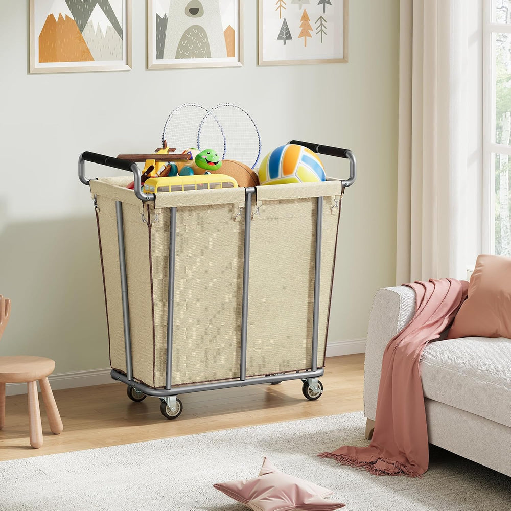 Gewudraw 360L Laundry Hamper with Wheels, Khaki, 95 Gallons
