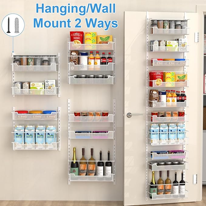 Over the Door Pantry Organizer, 10-Tier Over the Door Organizer