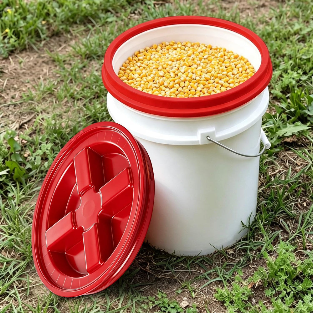 3 Pieces 5 Gallon Bucket Lids with Bucket Lid Opener, 12 Inch Leak Proof Seal...