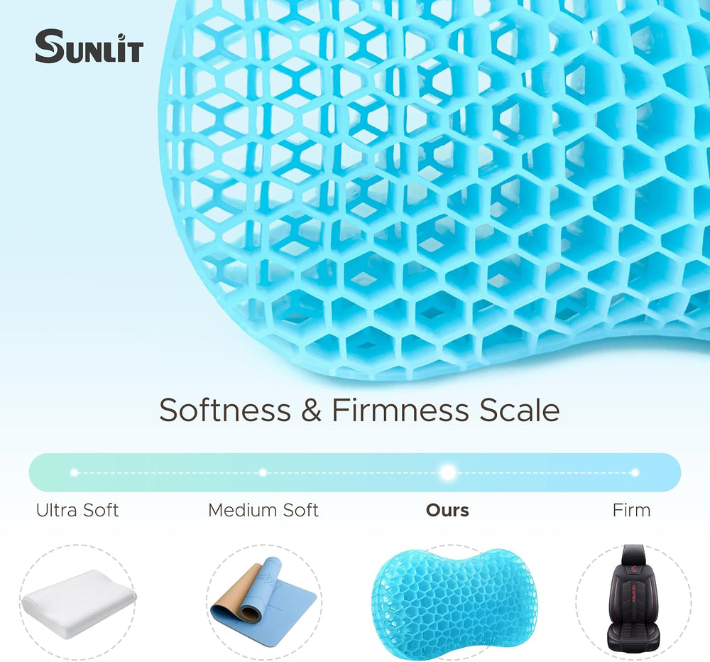 Sunlit Bath Jello Gel Bath Pillows, Lumbar Pillow for Bathtub, Back Support P...