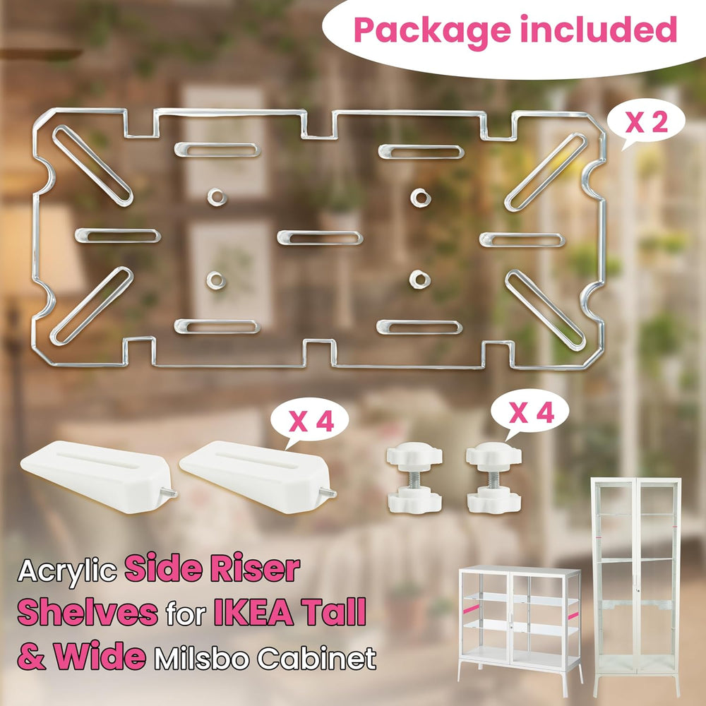 LUVCOSY 2 Pack Side Riser for IKEA Milsbo Tall & Wide Greenhouse Cabinet-...