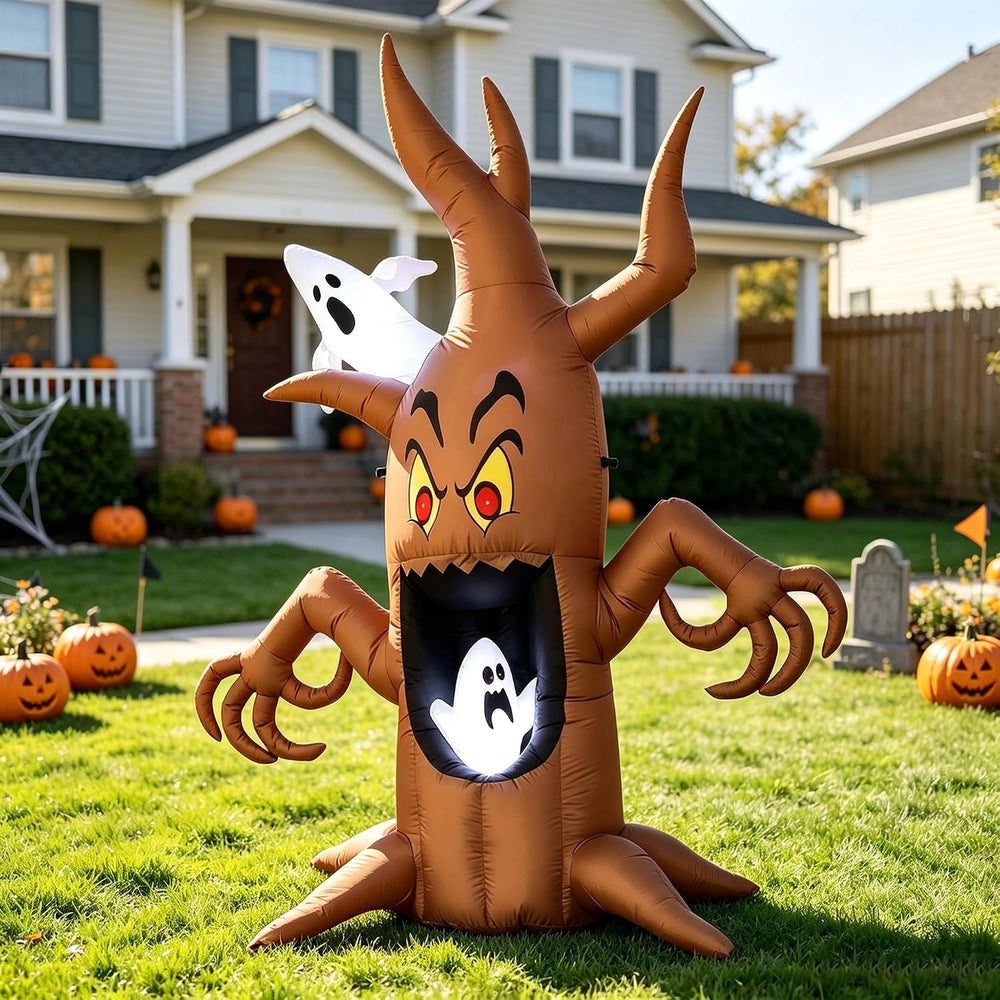 Oasis Trim 8Ft Inflatables Halloween Ghost Tree — Outdoor Yard Decoration