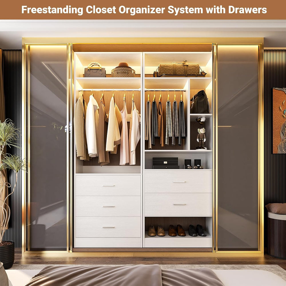Besiost Closet Systems with 5 Drawers, Closet Organizer System