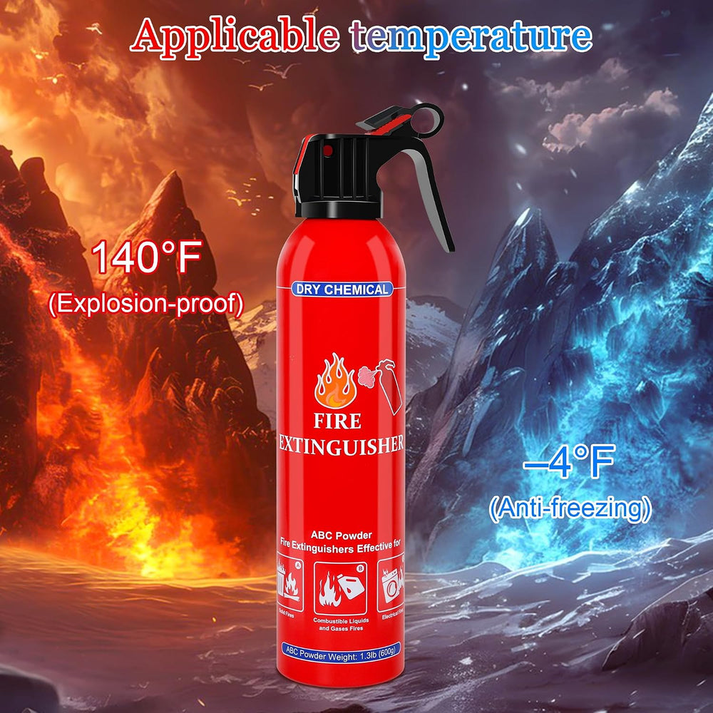 2 Pack ABC Dry Chemical Fire Extinguishers with Mount