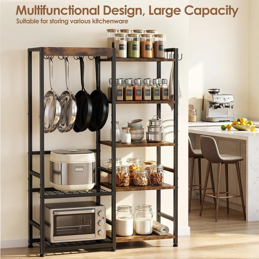 Housolution 5 Tier Cast Iron Pot Rack Pan Organizer Cookware Storage Shelf