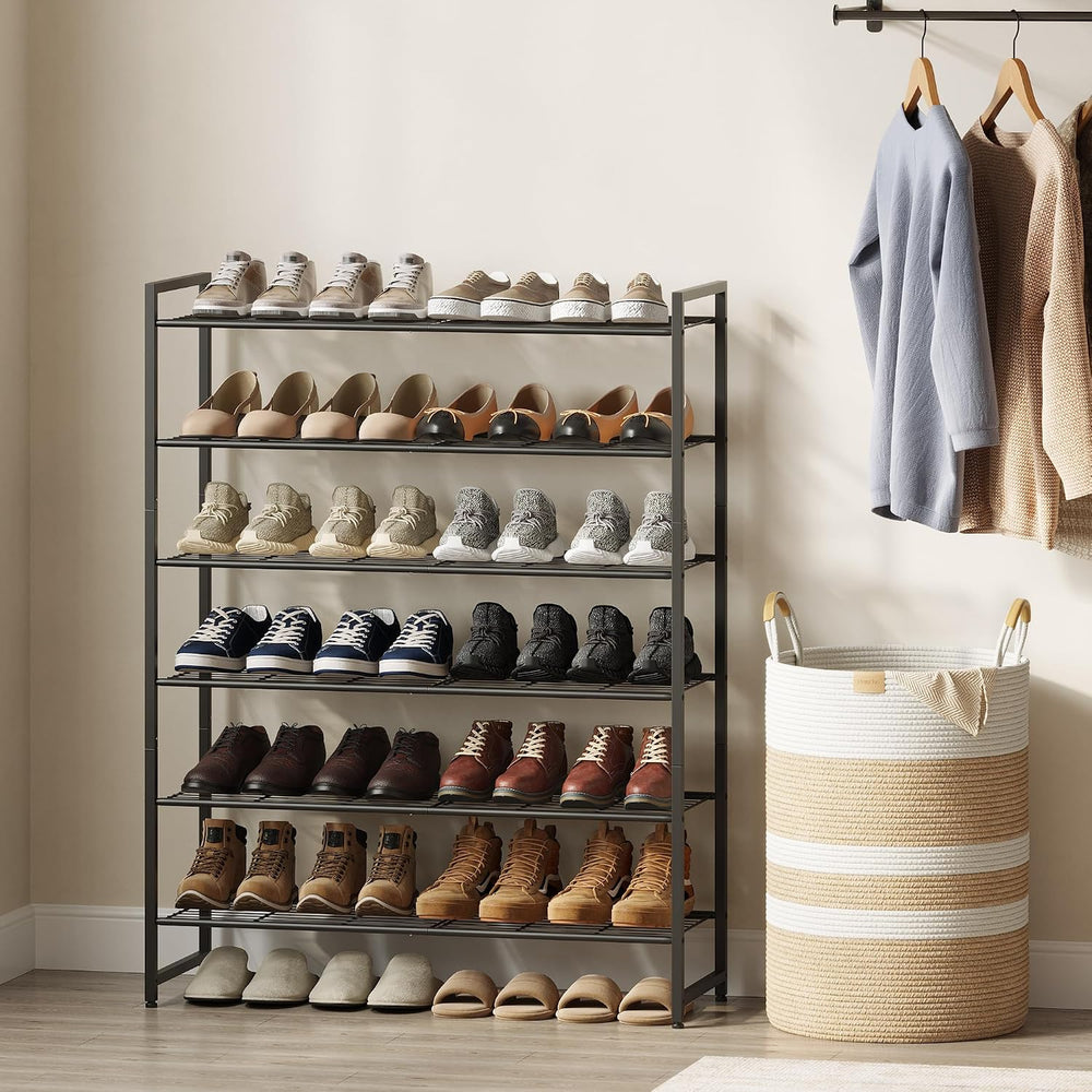 Nunsino Shoe Rack, Metal Shoe Organizer, 6 Tier Garage Shoe Rack Max Holds 30...