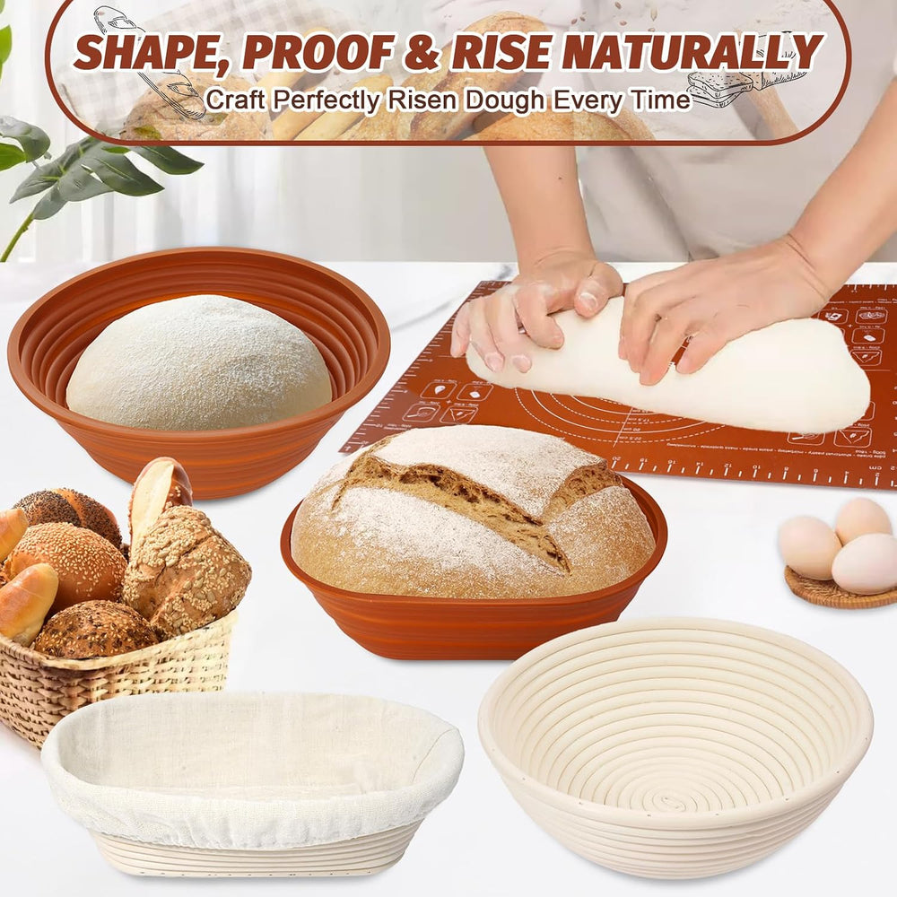 EWFEN Sourdough Starter Kit with Enamel Cast Iron Pot, Complete Sourdough Bre...