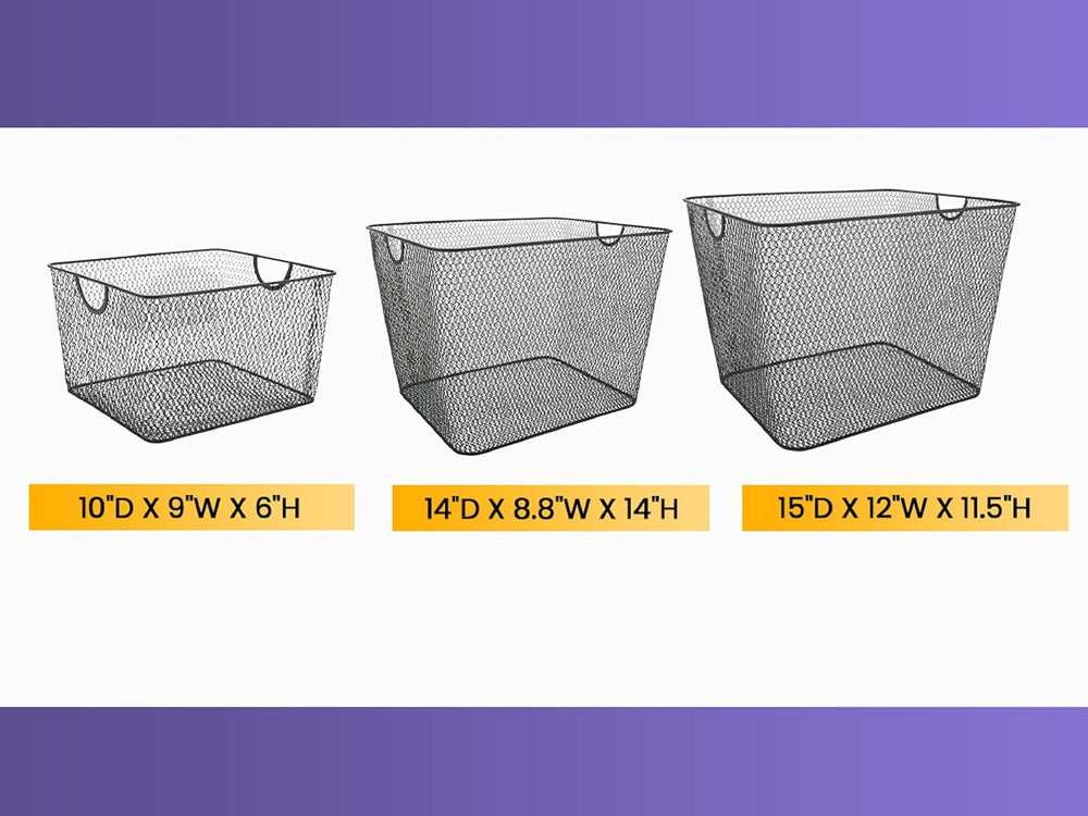 YBM HOME Wire Storage Baskets for Shelves, Cabinets, Pantry, Countertop, Open...
