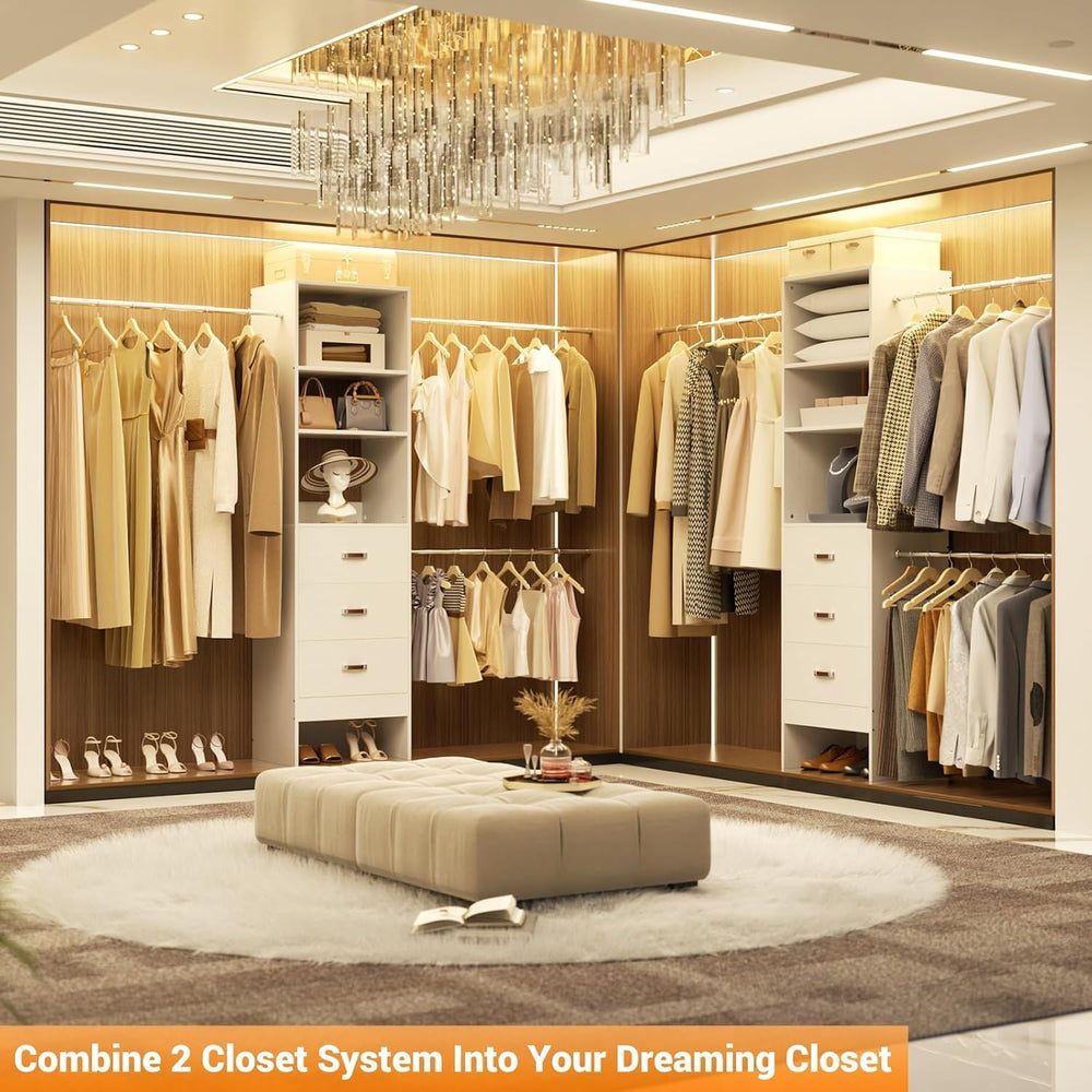 Homieasy 96 Inches Closet Organizer System, 8FT Customizable Walk In Closet O...