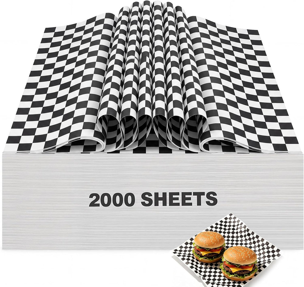 Colarr 2000 Pcs Deli Paper Sheets 12x12 Food Basket Liners, Black
