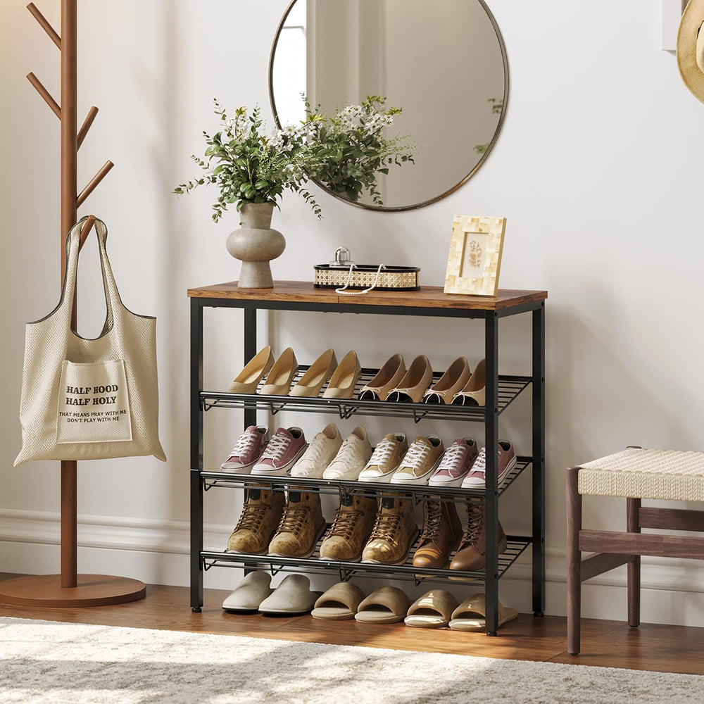 Shoe Rack for Closet,4 Tier Shoe Organizer for Entryway,Shoe Shelf with Stora...