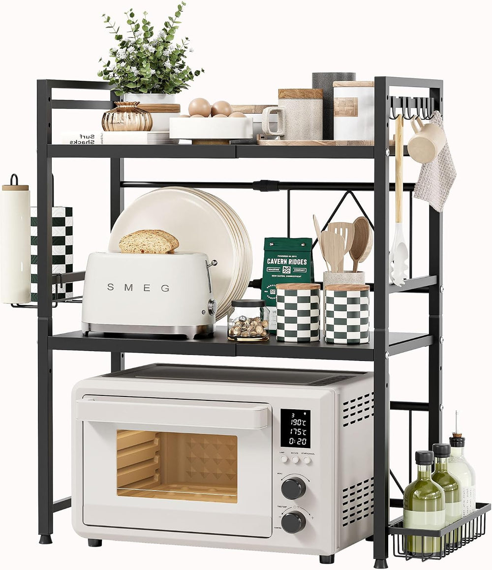NETEL 3 Tier Expandable Microwave Stand countertop,Microwave Oven Rack