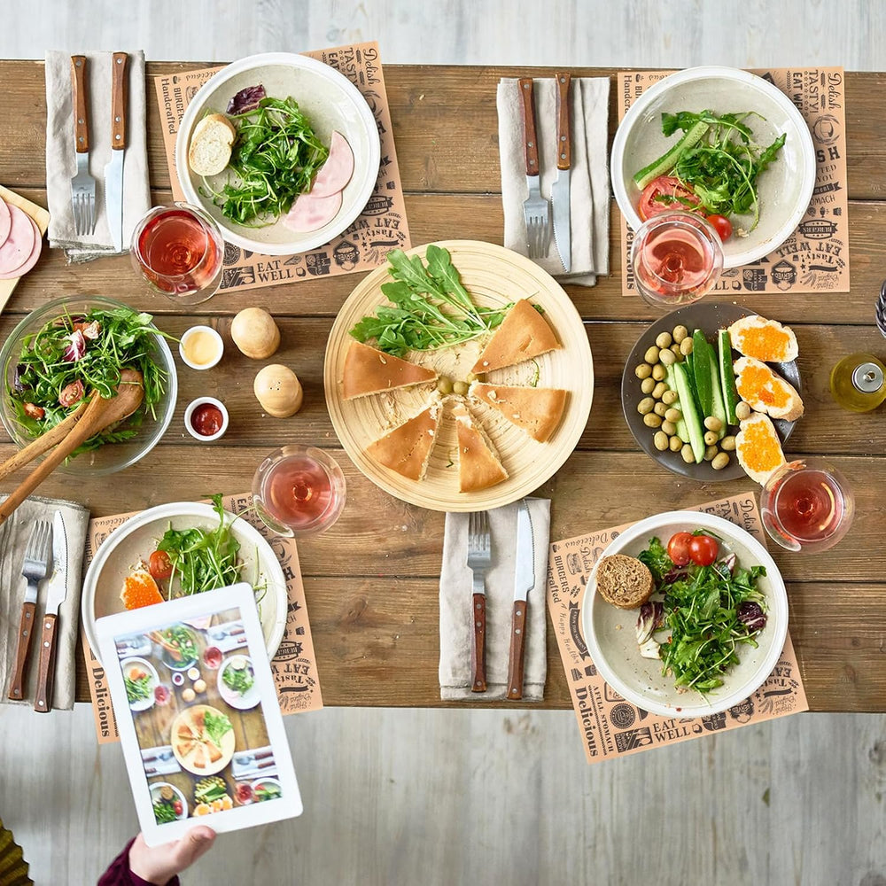 Outus 600 Pcs 10 x 10 Inch Deli Wax Paper Sheets, Brown