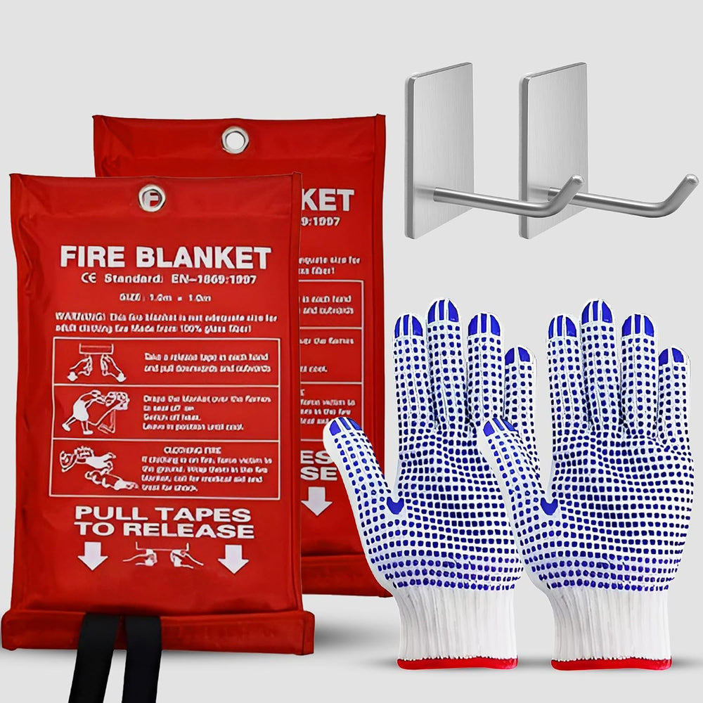 Fire Blanket 2 Pack, 40"x 40" Fiberglass Emergency Blanket