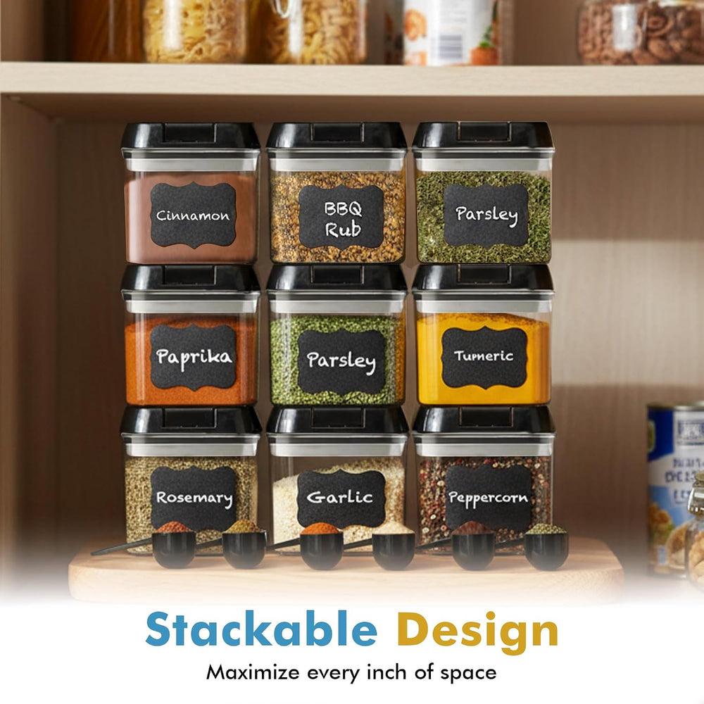 Shazo 9PC (0.5L | 17oz) Airtight Pantry Storage Containers with 9 Spoons