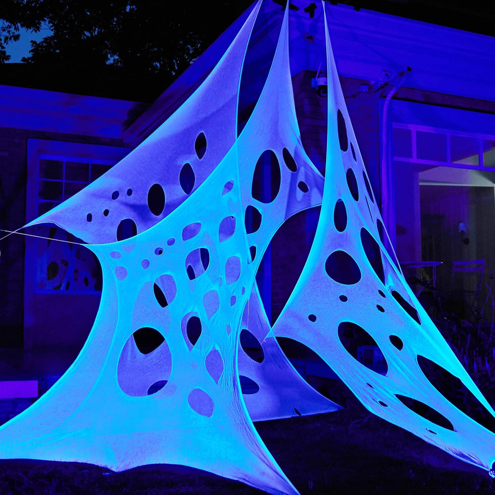 JOYIN 1000sqft Halloween Spider Web Decoration Outdoor, Glow-in-the-Dark Gian...