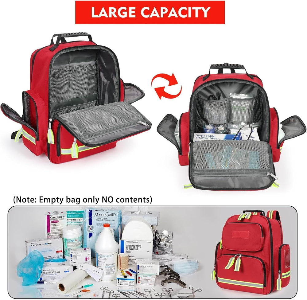 Gatycallaty First Aid Backpack - Multi Pocket Emergency Medical Bag for Campi...