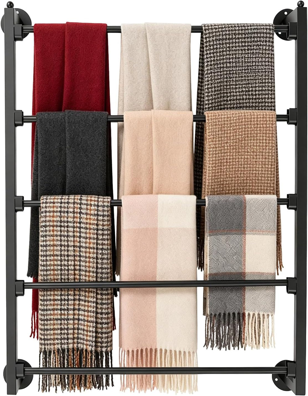 TFCFL 5 Tier Wall Mounted Scarf Rack, Retail Display Tie & Scarf, Belt To...