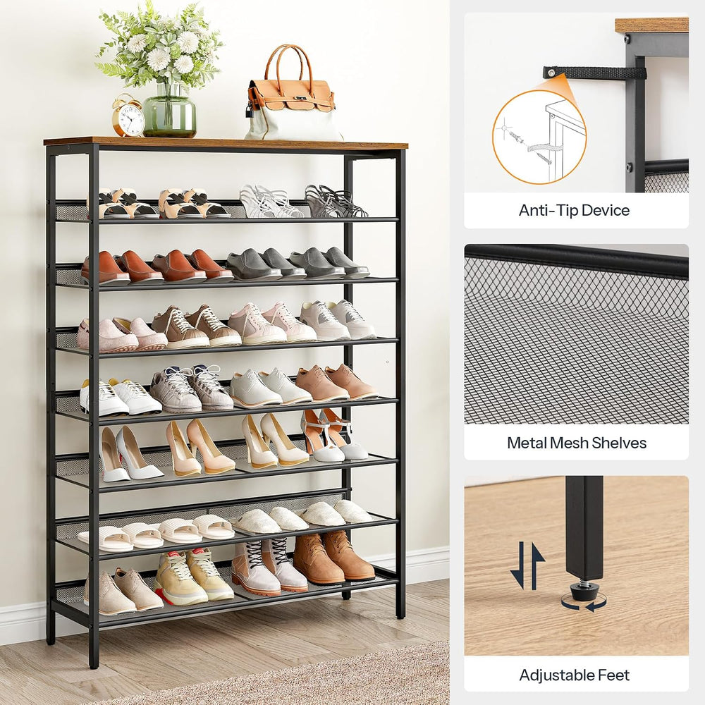 HOOBRO Shoe Rack for Entryway, 8-Tier Shoe Shelf, Large Capacity Shoe Storage...