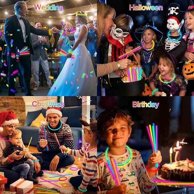 Halloween Glow Sticks Bulk Party Pack- Ultra Bright 500pk Glow in the Dark Pa...