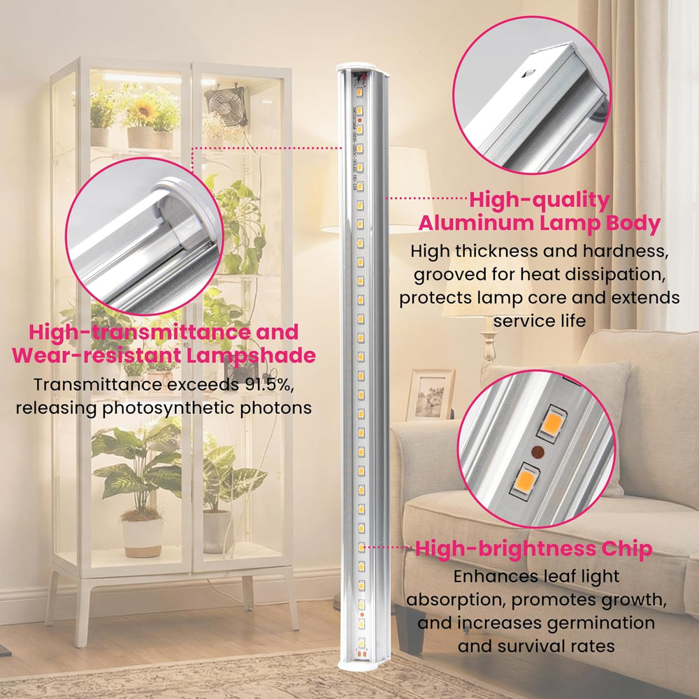 LUVCOSY 4 Pack T5 Grow Light Strips + 2 Pack USB Fans for Indoor Plants