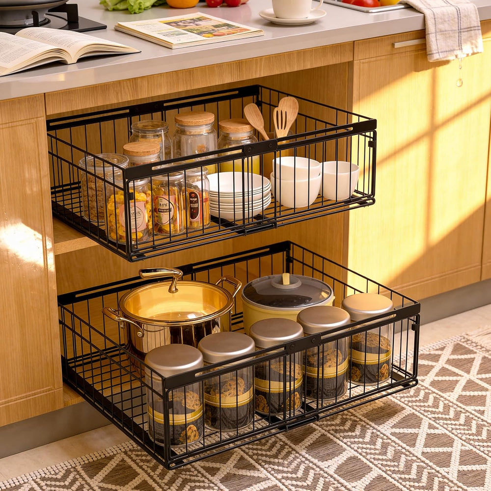 Expandable Pull Out Cabinet Organizer Adjustable Width 13"-20", Kit...