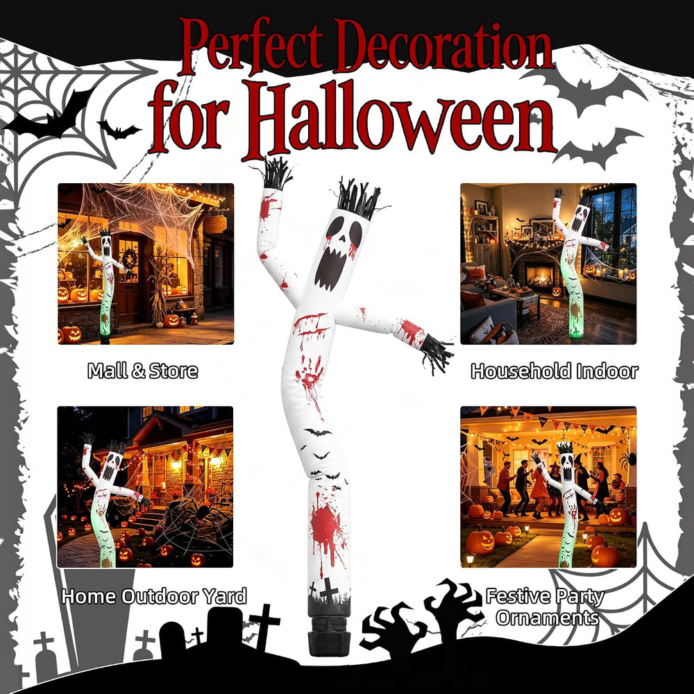 6 ft Halloween Ghost Inflatable Waving Tube Man with Blower 45W+Spotlight
