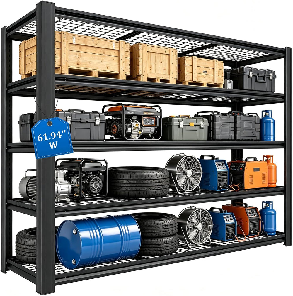 6000lbs Storage Shelf | Metal Garage Shelving, Industrial Shelves,5-Tier Shel...