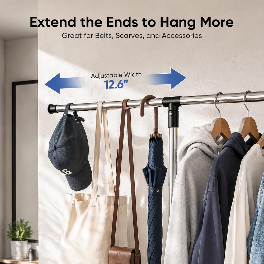 HOKEEPER Clothes Rack Foldable Clothing Rack, 63.4''H Collapsible Gar...