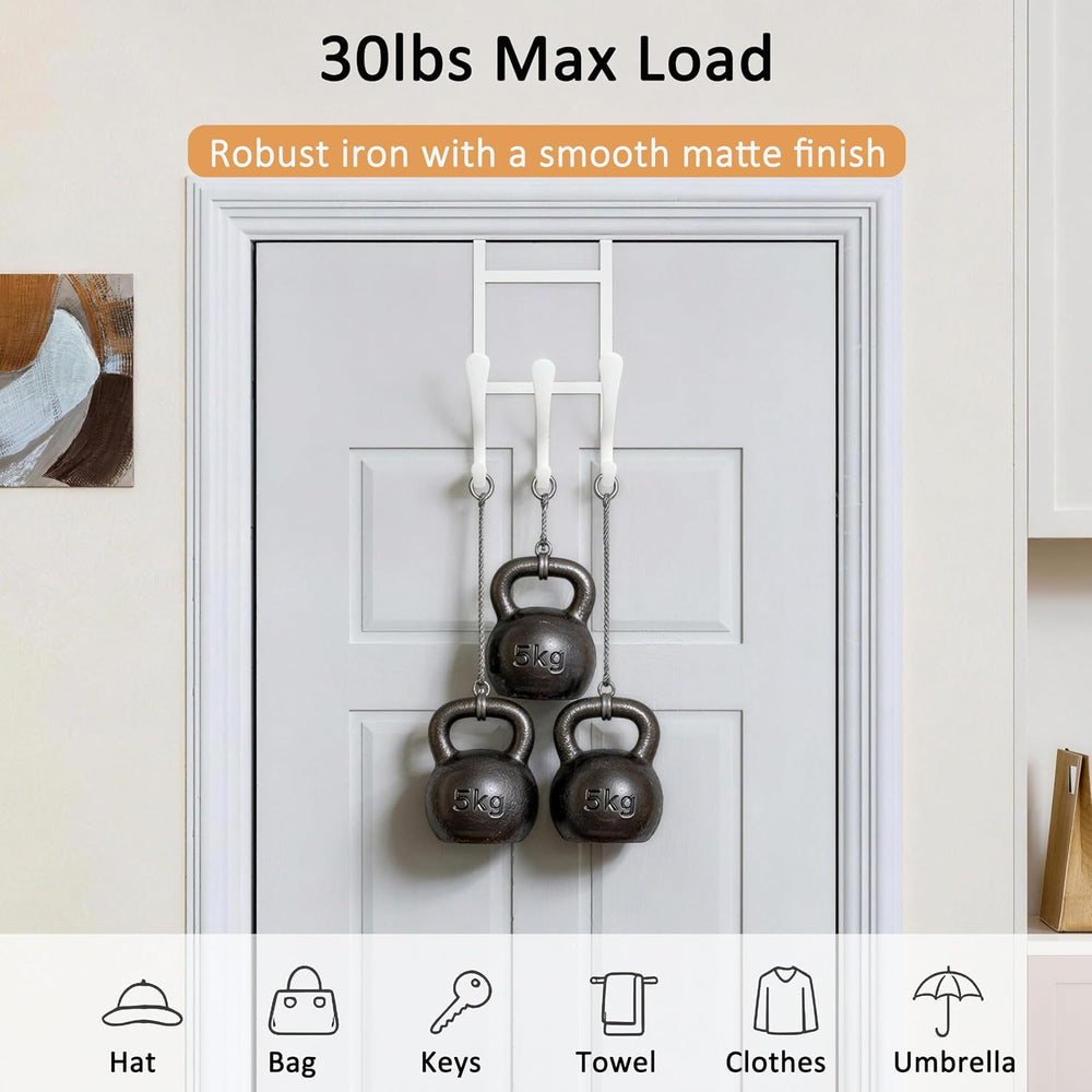 SKOLOO Over The Door Hooks, Pack of 2, Metal Towel Rack for Bathroom, 30lb Ca...