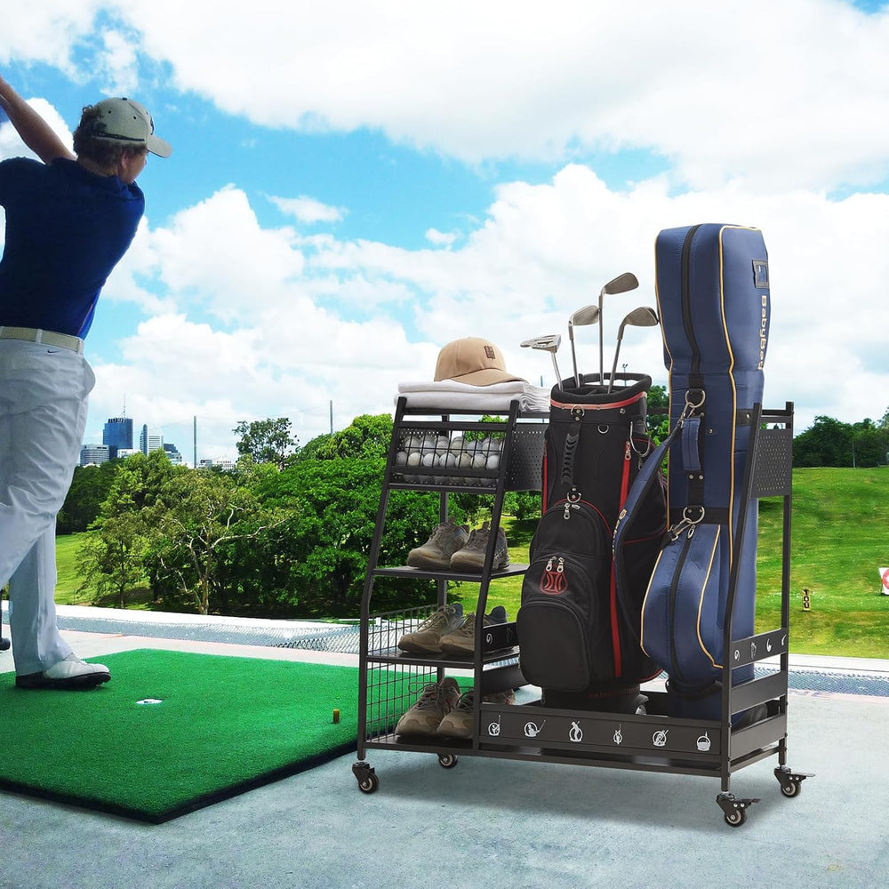 Lauren&Harold Golf Bag Organizer Garage Storage, Golf Storage Rack Stand ...