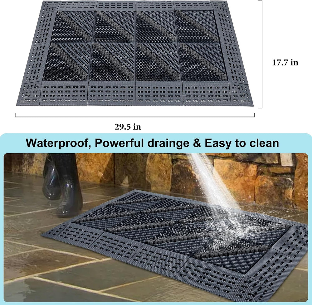Heavy Duty Boot Scraper Mat 29.5x17.7 Inch