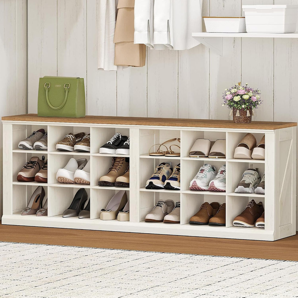 Hzuaneri Shoe Storage Bench, Wooden Entryway Shoe Benches with Cubby
