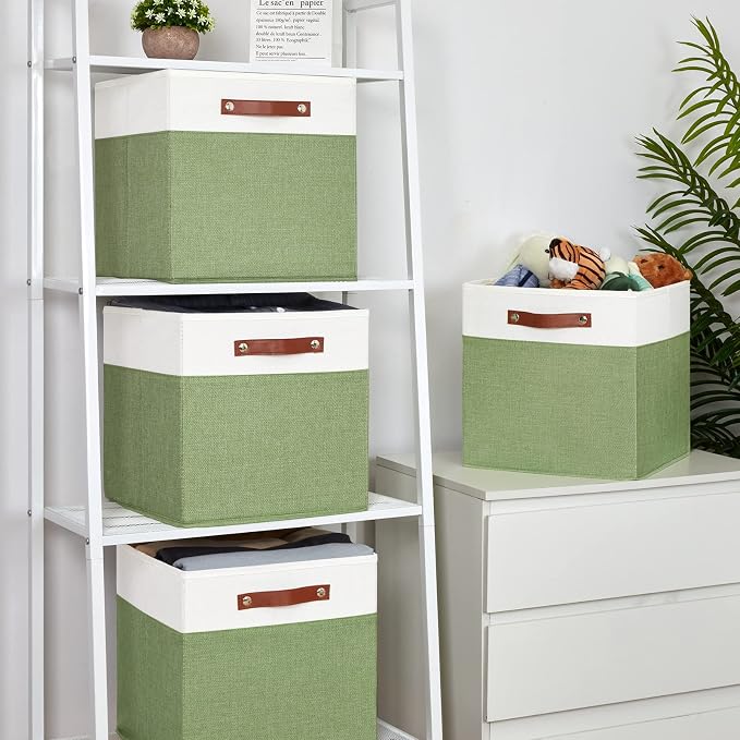Temary 13 Inch Cube Storage Bin 4 Pack Fabric Storage Cubes Fabric Storage Bin