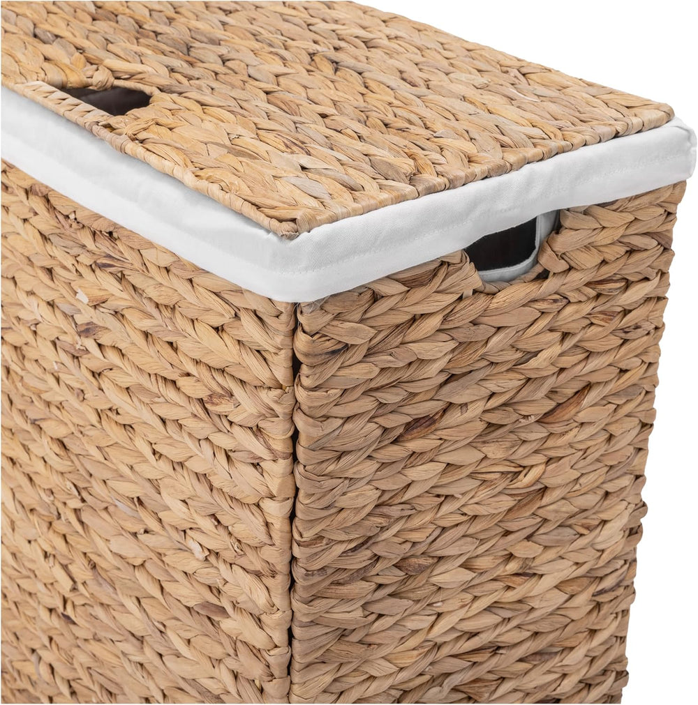 Seville Classics Handwoven Water Hyacinth Laundry Hamper with Lid