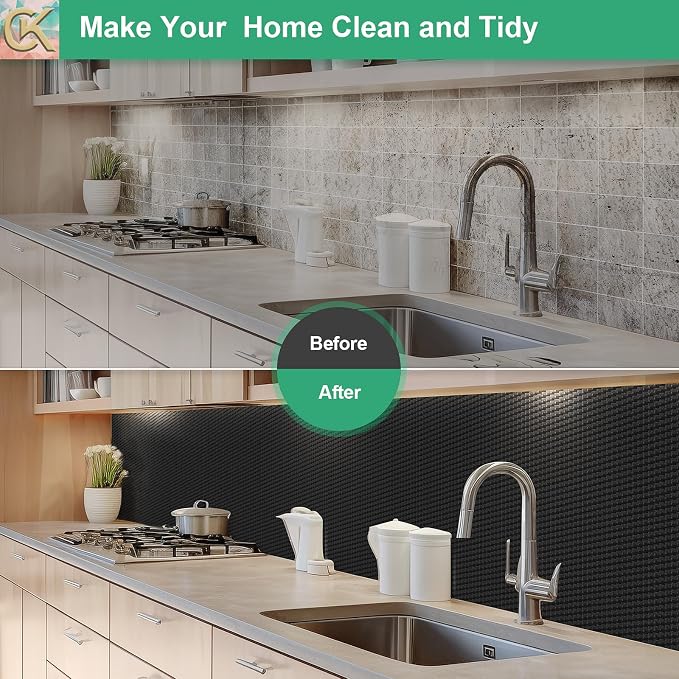 Self-Adhesive Shelf Liner Kitchen Liner, Waterproof Backed Paper Easy Peel and