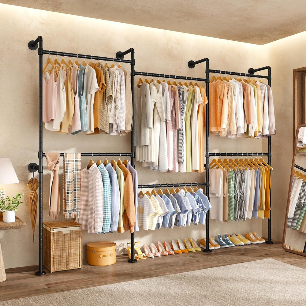 ULIFHOME M8 Wall Mounted Clothes Rack, Closet Wardrobe Racks