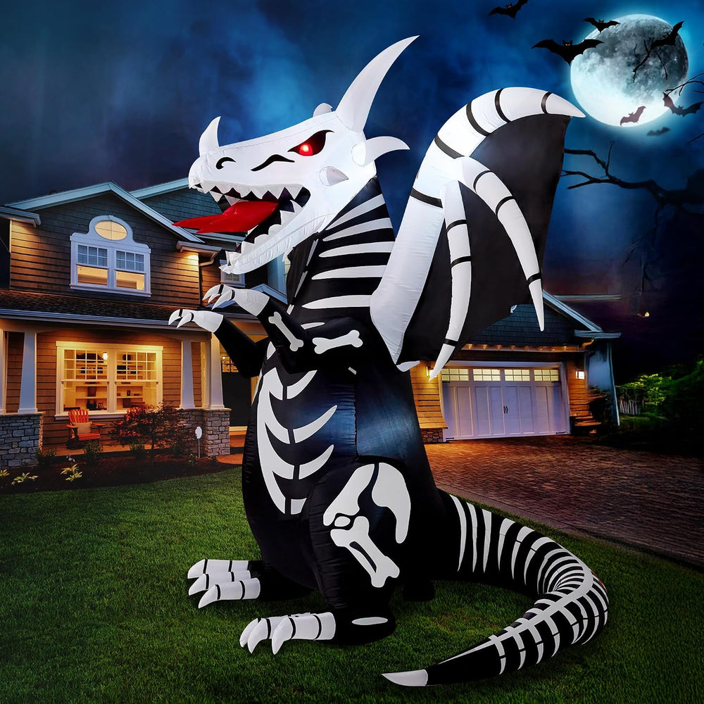 Joiedomi 8 FT Tall Halloween Inflatables Outdoor Skeleton Dragon Decoration, ...