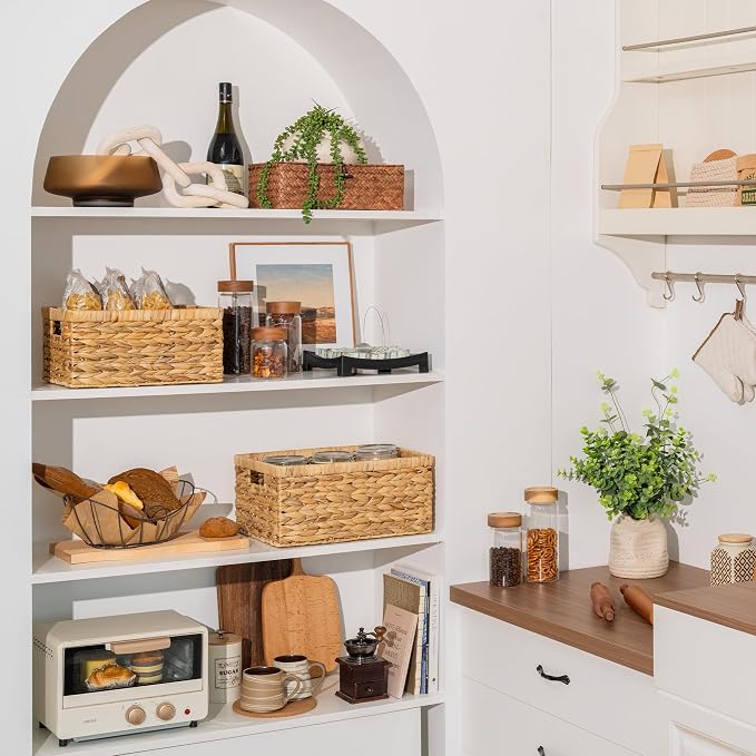StorageWorks Wicker Storage Baskets, Large and Small Baskets, Handwoven Water...