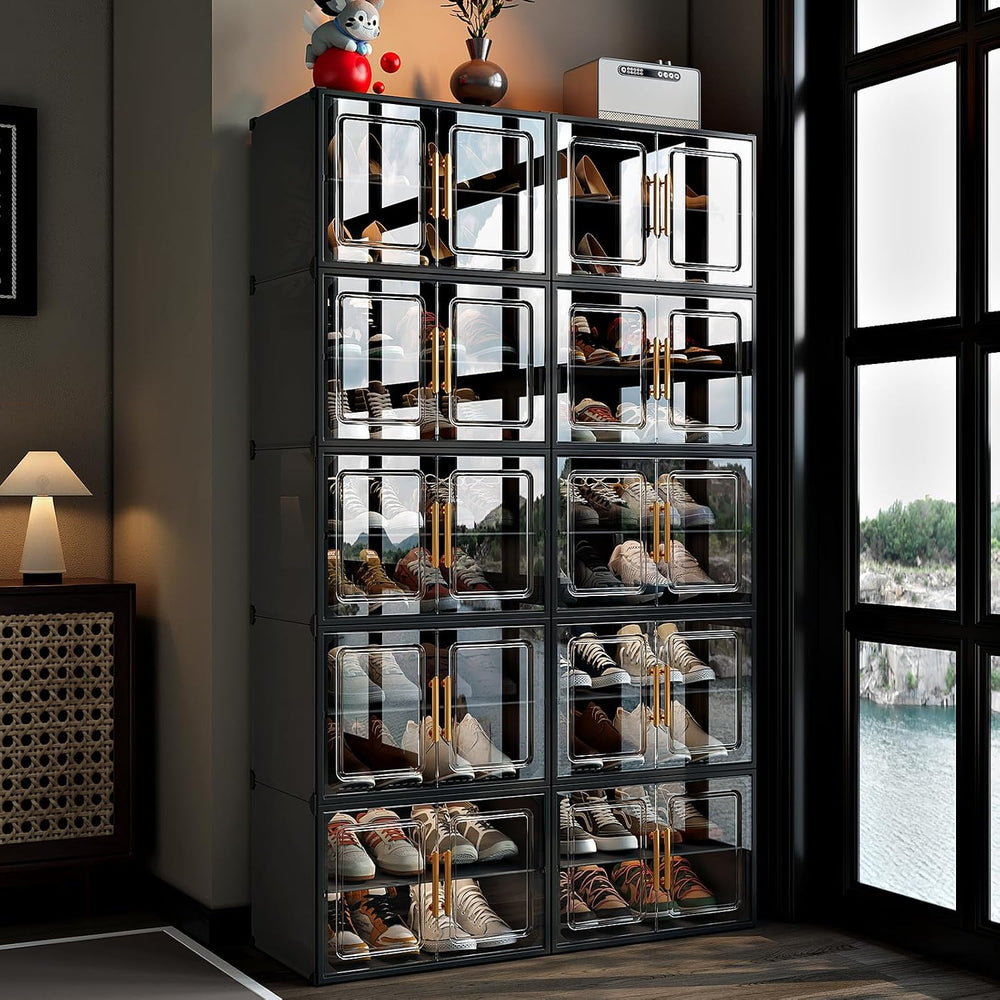 MAGINELS Shoe Rack,Expandable Shoe Cabinet Easy to Assemble. Shoe Storage wit...