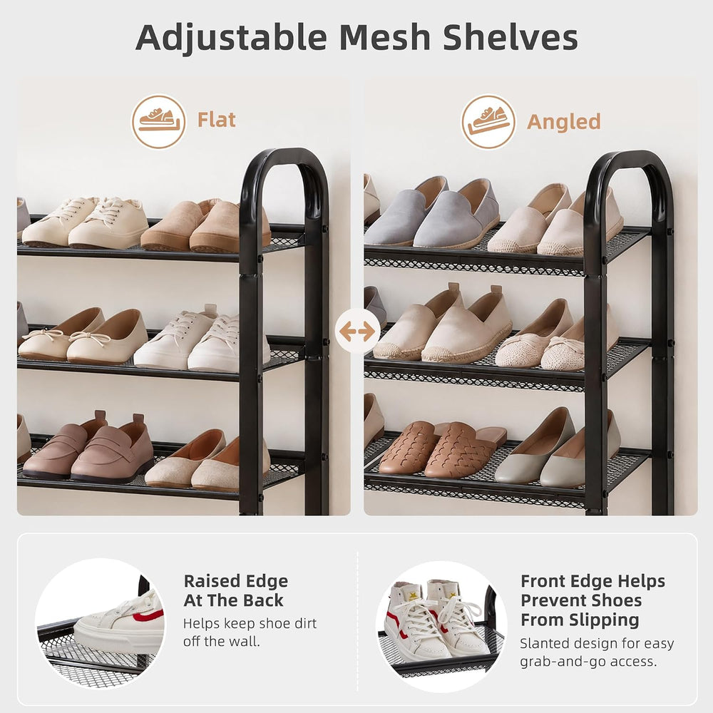 STORAGE MANIAC 5 Tier Shoe Rack, Heavy Duty Metal Shoe Organizer