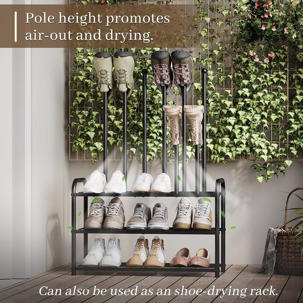 Kitsanery Shoe Rack - 3-Tier Metal Boot Rack Organizer for Entryway, Closet &...
