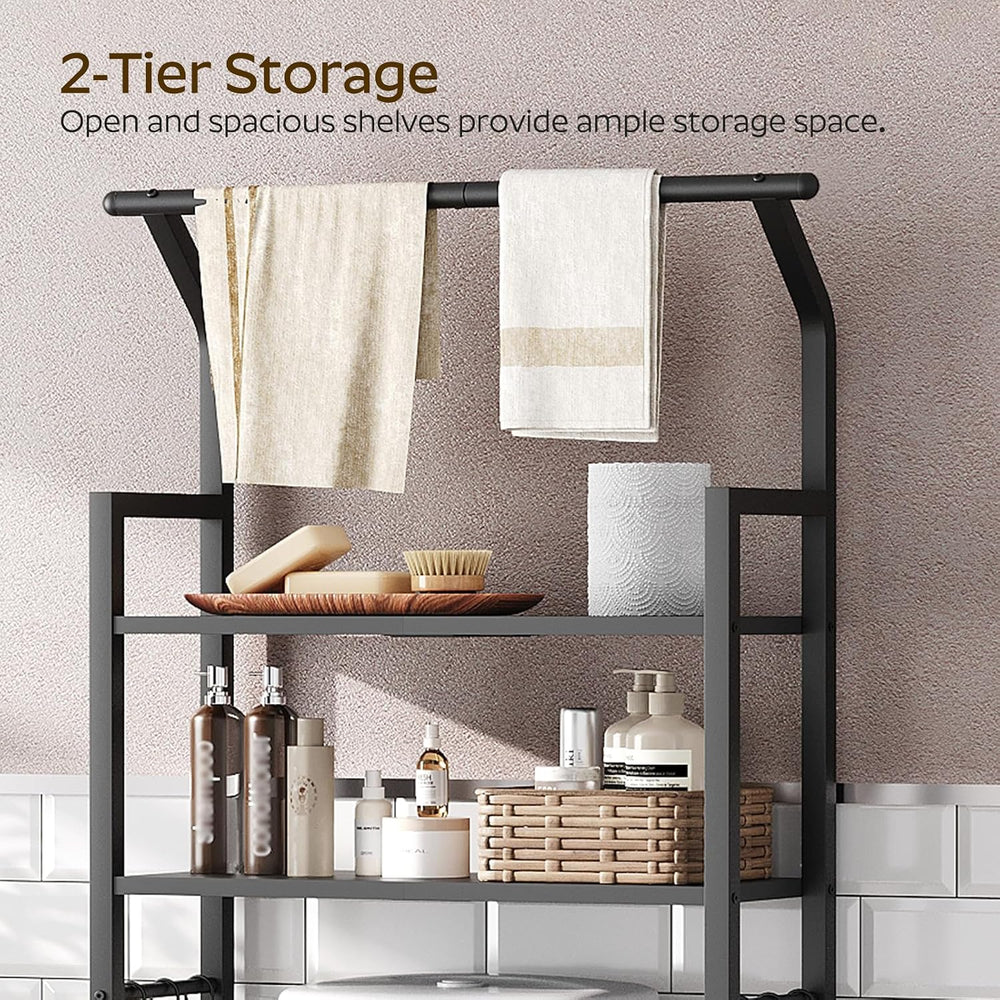 2-Tier Over The Toilet Storage, Multifunctional Vertical Over Toilet Bathroom...