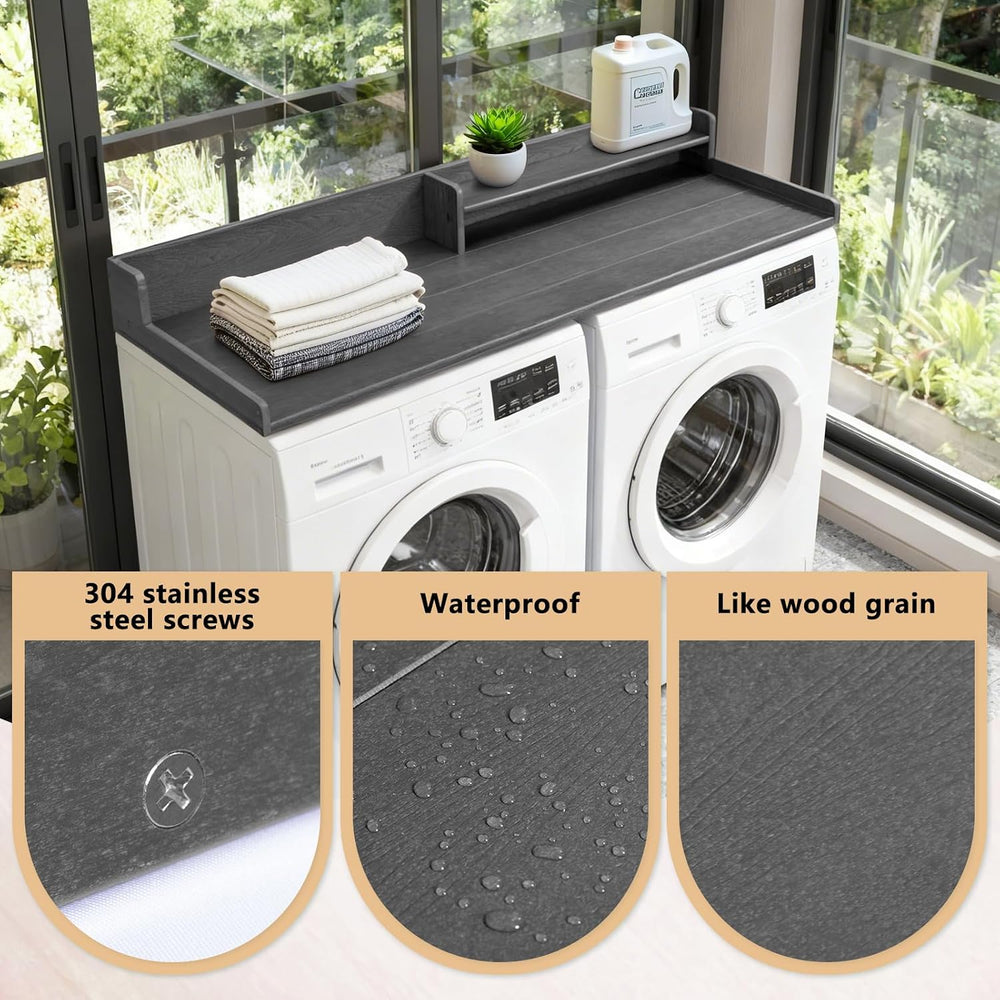 Washer Dryer Countertop with Shelf, HDPE 2-Tier Laundry Topper