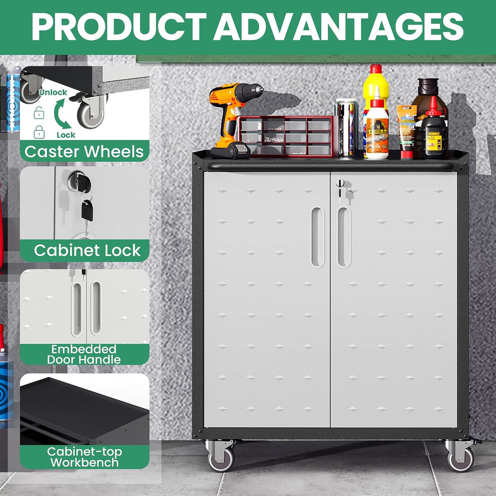 Garage Cabinet System | Heavy Duty Steel All-in-One Modular Garage Cabinet Se...