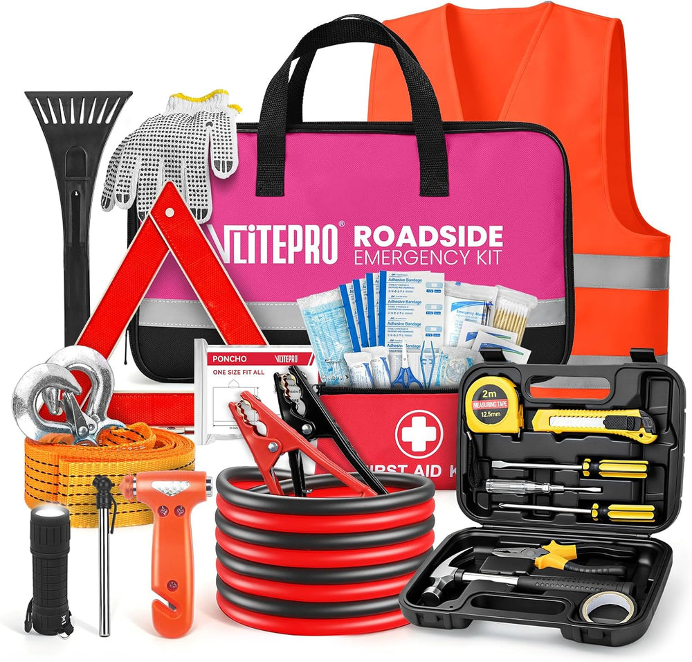 Roadside Emergency Car Kit for New Drivers, Families & Travel