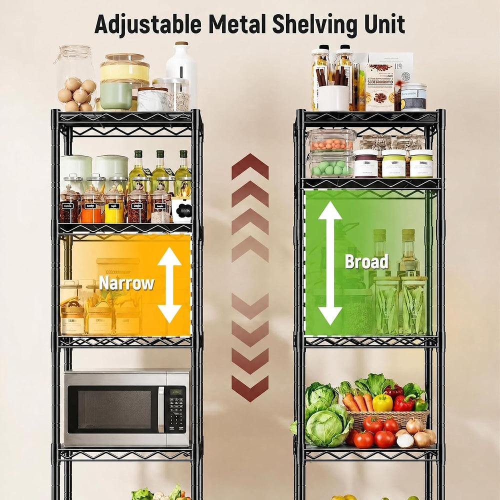 GRANNY SAYS 6-Tier Narrow Storage Shelves for Small Spaces, 15.8" W Meta...
